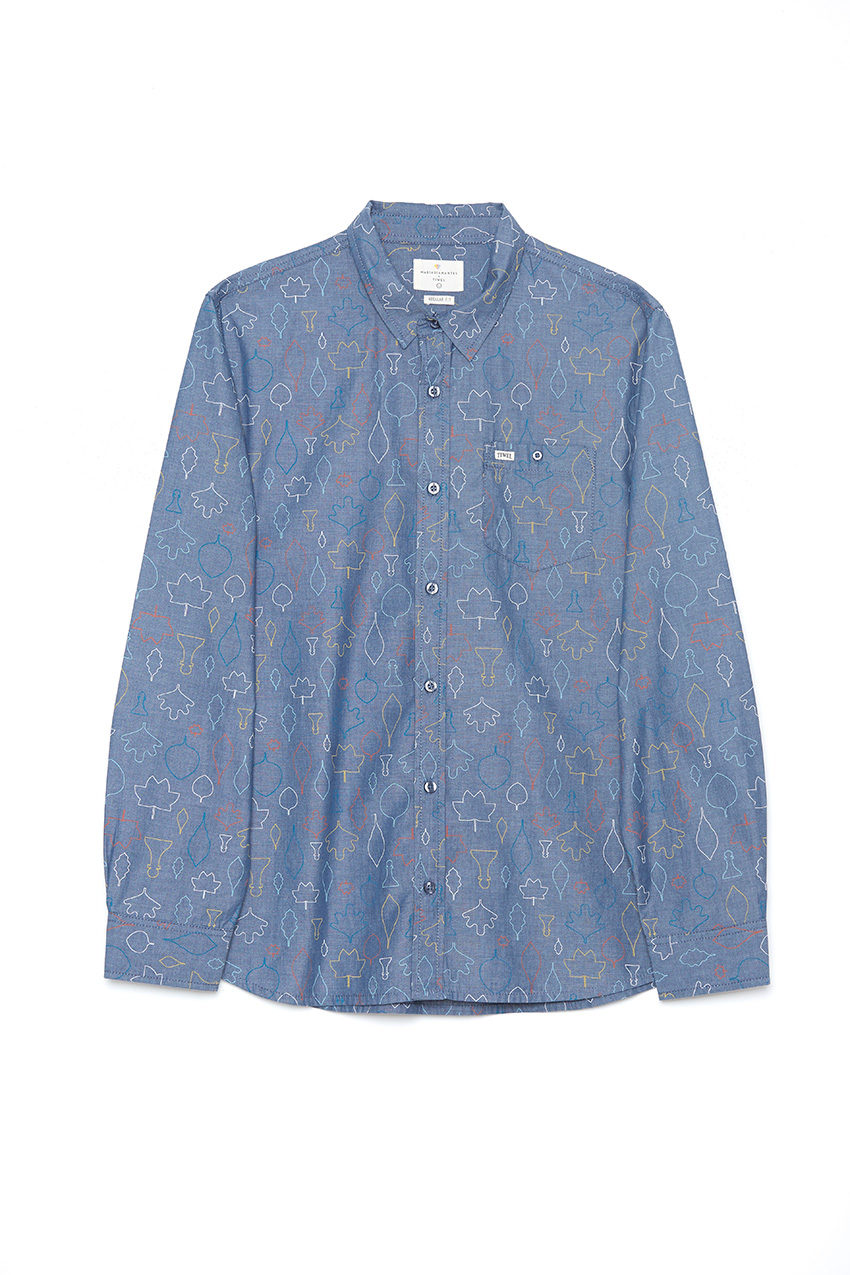 Camisa Leavedraw Mid Blue Chambray