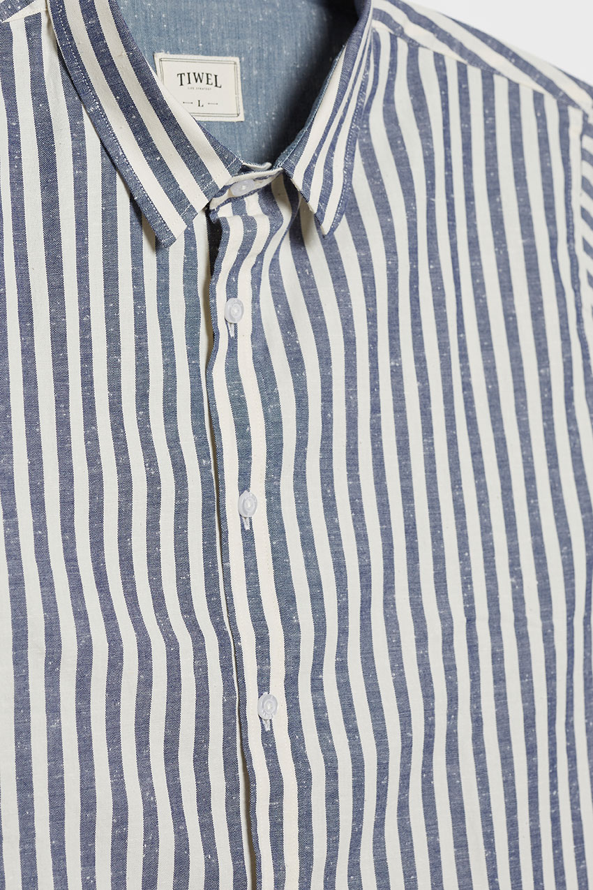 Yobi Shirt Navy Stripes 02