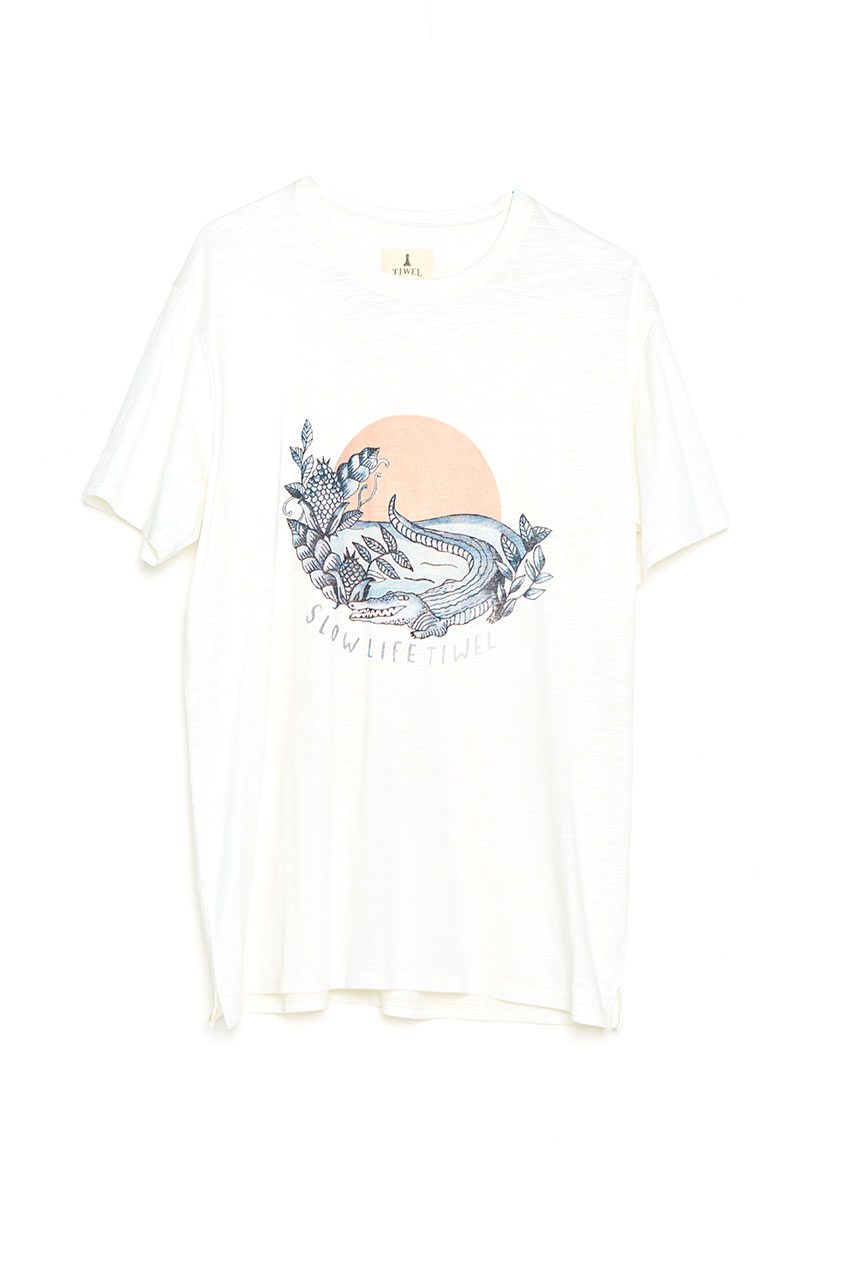 Slow Life Tshirt Tiwel snow white