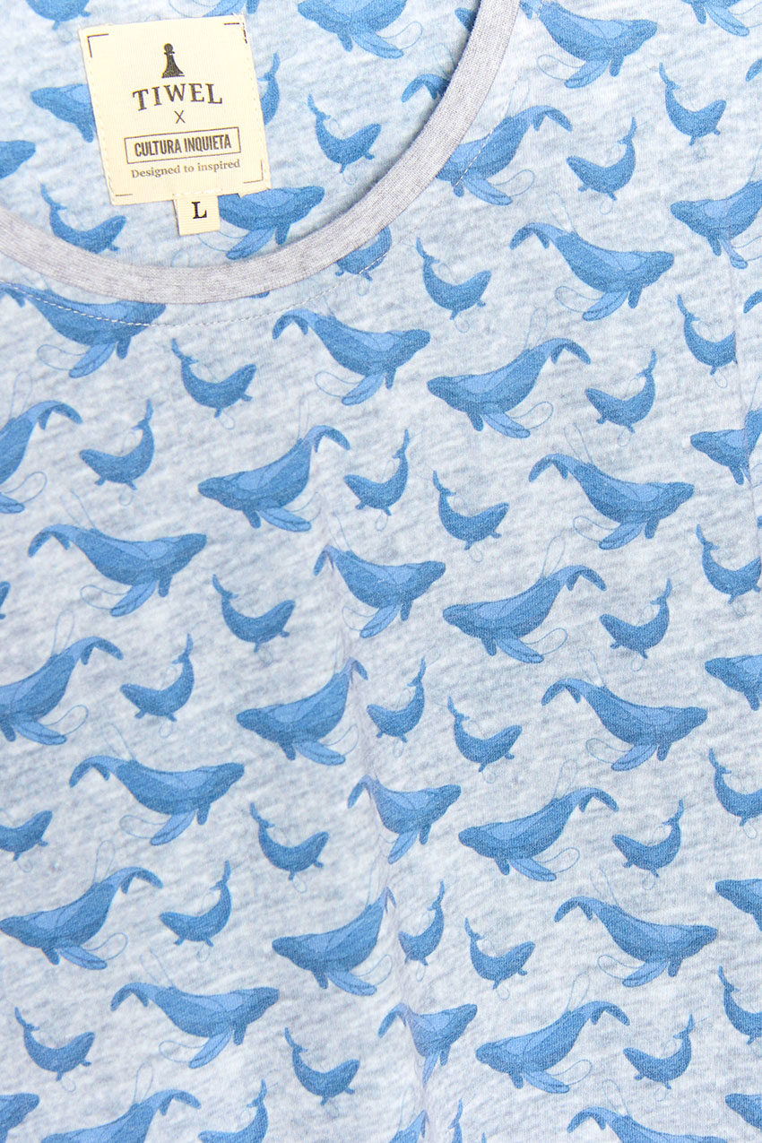Camiseta Whale Tiwel light grey melange 03