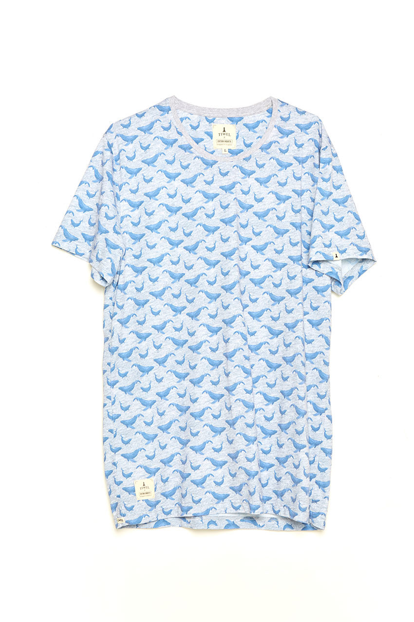 Camiseta Whale Tiwel light grey melange