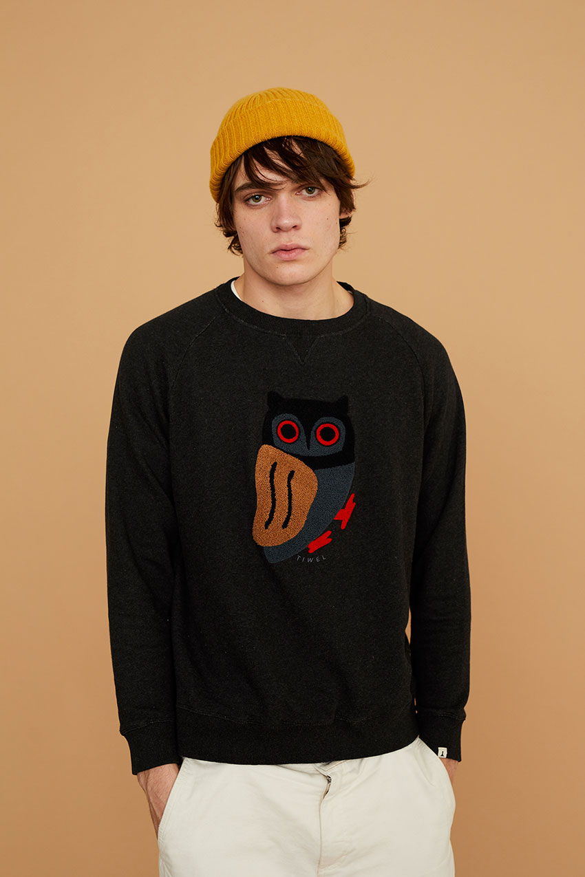 Owl Sweatshirt Pirate Black 04