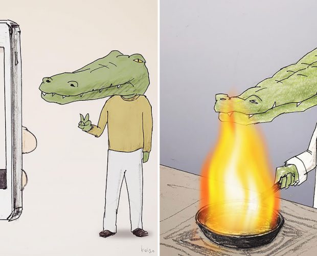 keigo crocodile illustration